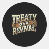 verdrag van eikenhout ronde sticker (Voorkant)