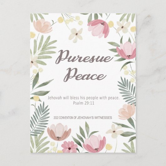 Verdrag van JW 2022 - Bloem Briefkaart (Voorkant)