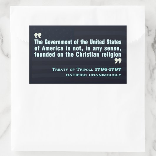 Verdrag van Tripoli, 1796-97 Sticker (Tas)