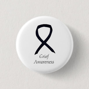 Verdriet Bewustzijn Zwart Lint Custom Button Pin