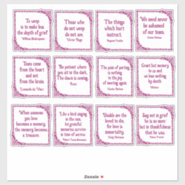 Verdriet citaten in   Magenta grenzen Sticker