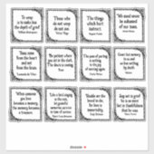 Verdriet citaten in   Zwarte Grenzen Sticker (Vel)