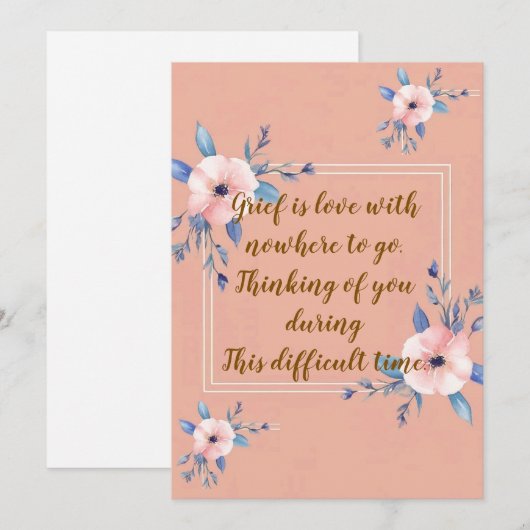 "Verdriet is Liefde Onverankerd", krijg goed kaart (Voorkant / Achterkant)