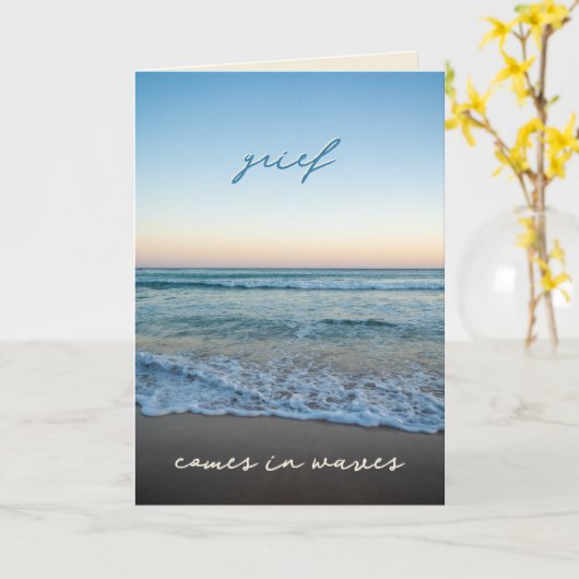 Verdriet komt in golven Dood Jubileum Kaart (Gele Bloem)