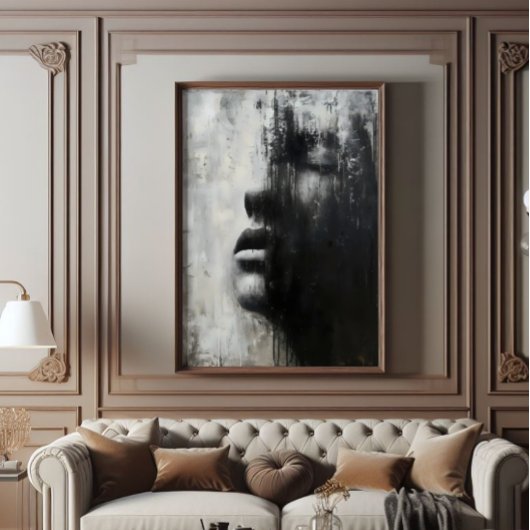 Verdriet Monochromatische Abstracte Kunst Foto Afdruk