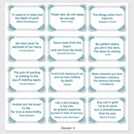 Verdriet quotes in Roos Hoek Lijst Diep Blauwgroen Sticker