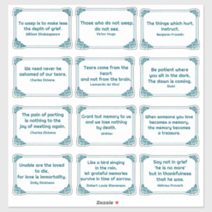 Verdriet quotes in Roos Hoek Lijst Diep Blauwgroen Sticker