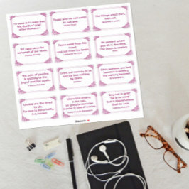 Verdriet quotes in Roos Hoek Lijst Magenta White Sticker