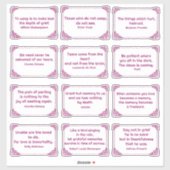 Verdriet quotes in Roos Hoek Lijst Magenta White Sticker (Vel)