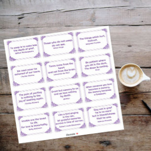 Verdriet quotes in Roos Hoek Lijst Paarse Wit Sticker