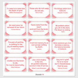 Verdriet quotes in Roos Hoek Lijst Rood Wit Sticker