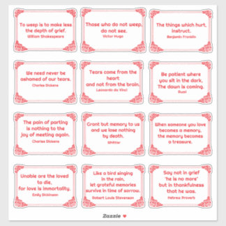 Verdriet quotes in Roos Hoek Lijst Rood Wit Sticker