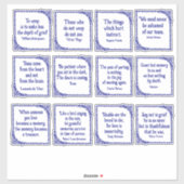 Verdrietcitaten in Blauwe Grenzen Sticker (Vel)