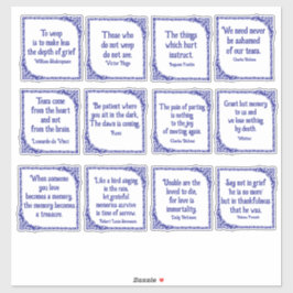 Verdrietcitaten in   Blauwe Grenzen Sticker