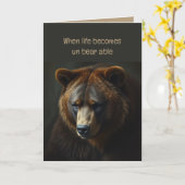 Verdrietig Beer Dier Krijg Goed Of Verlies, Moeili Kaart (Gele Bloem)