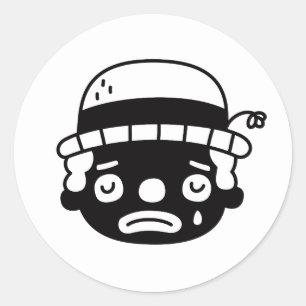 Verdrietig Clown Gezicht Ronde Sticker