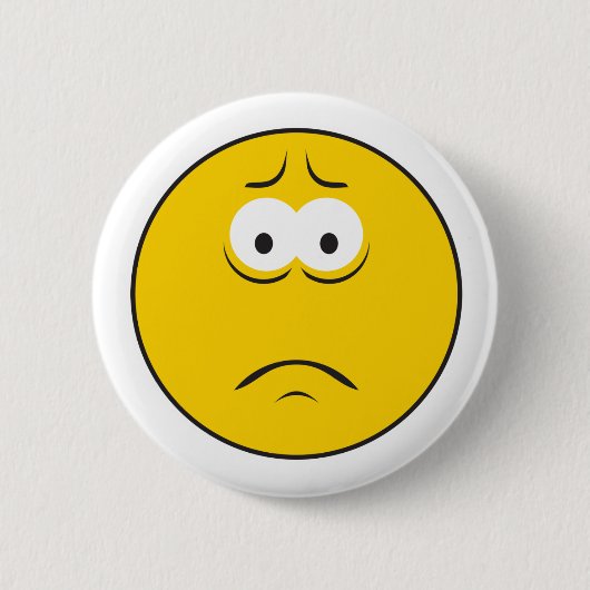 Verdrietig Fronsend Gezicht Ronde Button 5,7 Cm (Voorkant)