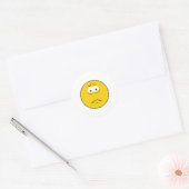 Verdrietig Fronsend Gezicht Ronde Sticker (Envelop)