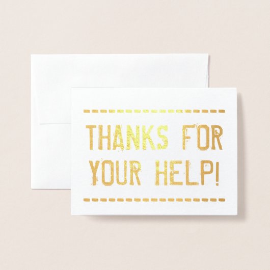 Verdrietig, gedragen "BEDANKT VOOR UW HULP!" Kaart (Voorkant met envelop)
