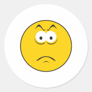 Verdrietig Gezicht Ronde Sticker