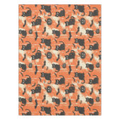 Verdrietig Halloween Zwart Kat Pompoen Patroon Tafelkleed (Voorkant)