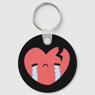Verdrietig Huilend Gebroken Hart Gezicht Emoji Zwa Sleutelhanger