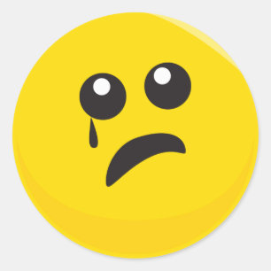 Verdrietig Huilend Schattig Gezicht Ronde Sticker