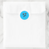 Verdrietig Huilend Schattig Gezicht Ronde Sticker (Tas)