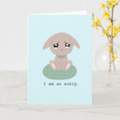 Verdrietig Huilend Schattige Bunny Sorry Vergeef m Kaart (Gele Bloem)
