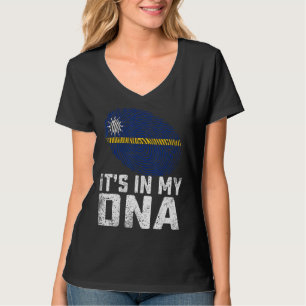 Verdrietig is het in mijn DNA Nauru vlag Mannen Vr T-shirt