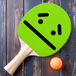 Verdrietig Leeg Gezicht Groene Ping Pong Paddle Tafeltennisbatje