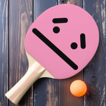 Verdrietig Leeg Gezicht Licht Roze Ping Pong Batje