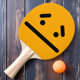 Verdrietig Leeg Gezicht Oranje Ping Pong Paddle Tafeltennisbatje
