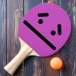 Verdrietig Leeg Gezicht Paarse Ping Pong Paddle Tafeltennisbatje