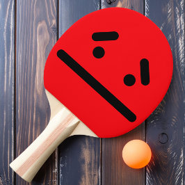 Verdrietig Leeg Gezicht Rode Ping Pong Paddle Tafeltennisbatje