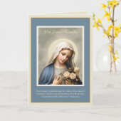 Verdrietig Maagd Moeder Maria Sympathie Condoleant Kaart (Gele Bloem)