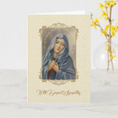 Verdrietig Maagd Moeder Maria Sympathie Condoleant Kaart (Gele Bloem)