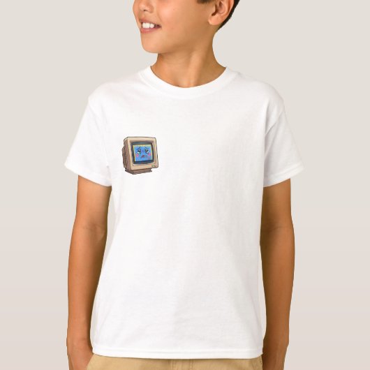Verdrietig Retro Computerscherm Kinderen T-shirt (Voorkant)