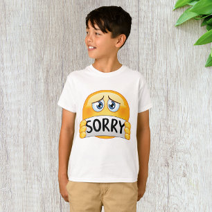 Verdrietig Sorry Emoji Gezicht met Verontschuldigi T-shirt