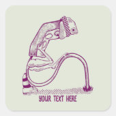 Verdrietig verkeerslicht vierkante sticker (Voorkant)