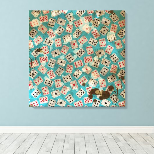 Verdrietig Wonderland Alice Patroon Canvas Afdruk (Insitu (Houten vloer))