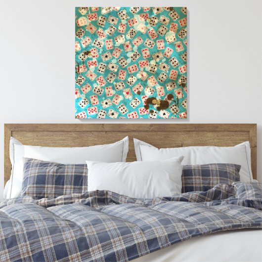 Verdrietig Wonderland Alice Patroon Canvas Afdruk (Insitu (Slaapkamer))