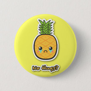 Verdrietige Ananas die geen knuffels krijgt Ronde Button 5,7 Cm