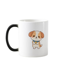 Verdrietige Cute Puppy Kawaii Cartoon Minimal Hond