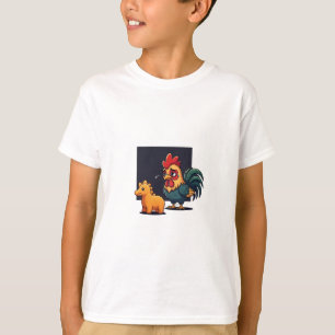 Verdrietige Haan en Kleine Dinosaurus Kinderen T-shirt