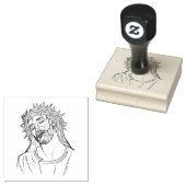 Verdrietige Jezus doornenkroon Rubberstempel (Gestempeld)