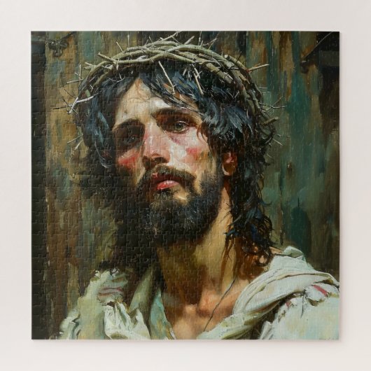 Verdrietige Jezus in de kroon Legpuzzel (Verticaal)
