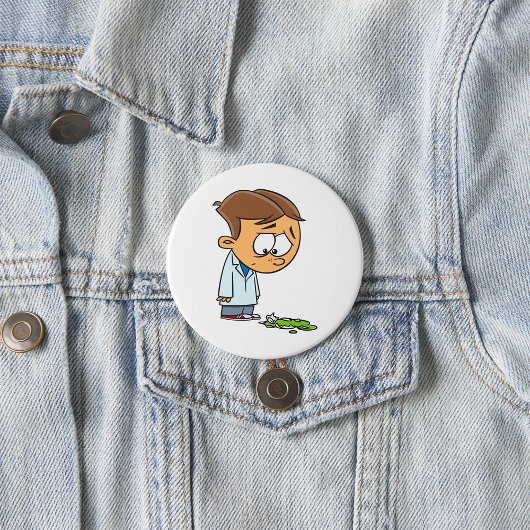 Verdrietige jongen wetenschapper met mislukt exper ronde button 7,6 cm