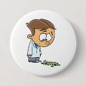 Verdrietige jongen wetenschapper met mislukt exper ronde button 7,6 cm (Voorkant)