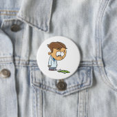 Verdrietige jongen wetenschapper met mislukt exper ronde button 7,6 cm (In situ)